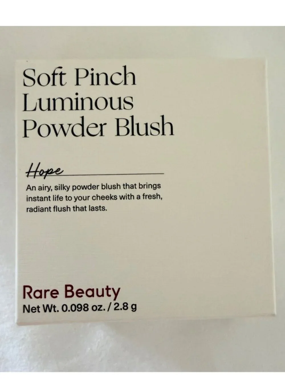 Rare Beauty Soft Pinch Luminous Powder Blush Hope Full Size 2.8g Soft Girl